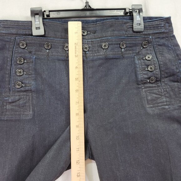 Ralph Lauren Wax Coated Jeans Women's Size 8 Flare-Leg Dark Wash - Picture 5 of 13